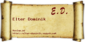 Elter Dominik névjegykártya